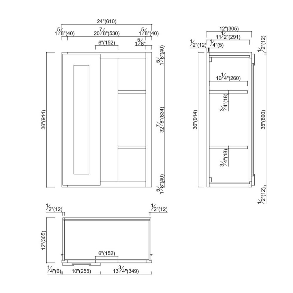 Ebern Designs Frits Fully Assembled 24x36x12 in. Shaker Style Kitchen